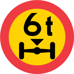 Vägmärke C23 – Begränsat axeltryck