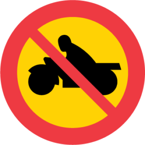 Vägmärke C5 – Förbud mot trafik med motorcykel och moped klass I