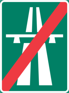 Vägmärke E2 – Motorväg upphör
