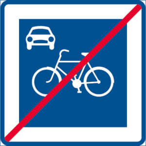 Vägmärke E34 – Cykelgata upphör