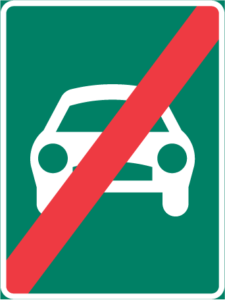 Vägmärke E4 – Motortrafikled upphör