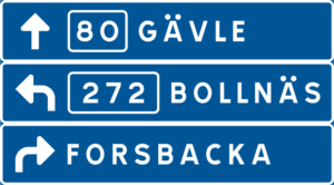 Vägmärke F6 – Tabellvägvisare