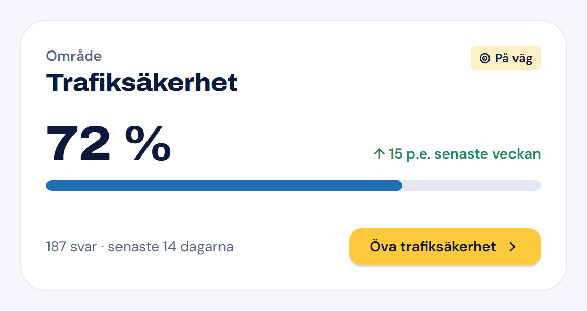 Framsteg i området trafiksäkerhet i Drive Hero