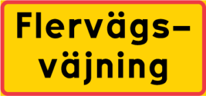 Vägmärke T13 – Flervägsväjning